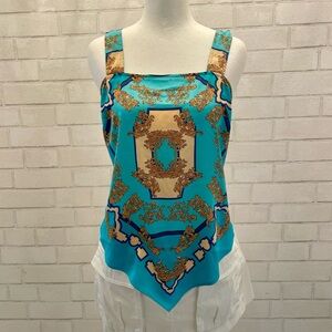 Rachel Zoe Baroque Scarf Hem Top XS NWT